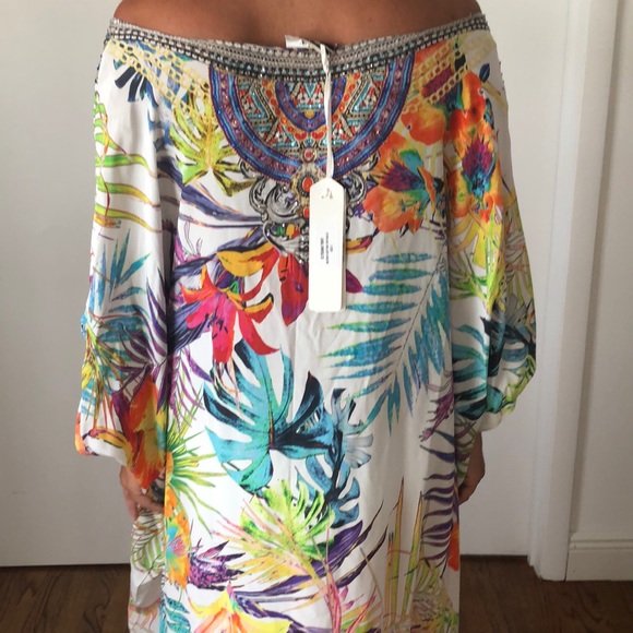 100% silk long kaftan - Australian designer Inoa - Picture 2 of 4